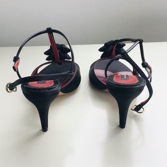 MARC JACOBS Brand new stunning black strap peep toe heels with bows, 39.5 - NWT - Picture 5 of 8